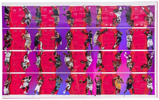 1997-98 Skybox EX-2001 "Essential Credentials Future" Uncut Sheet (40 Cards) – Including Kobe Bryant and Michael Jordan